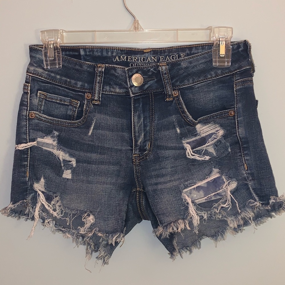American Eagle Distressed Midi Shorts